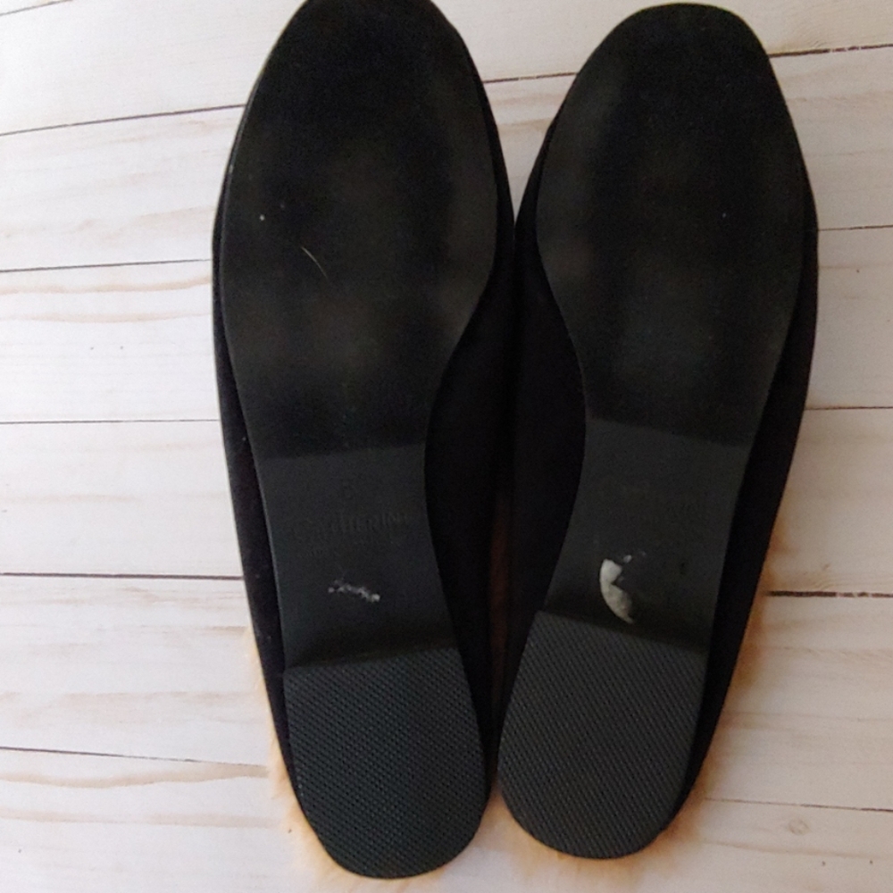 SOLDCatherine Malandrino Furrow Black Velvet Mules - Picture 5 of 7